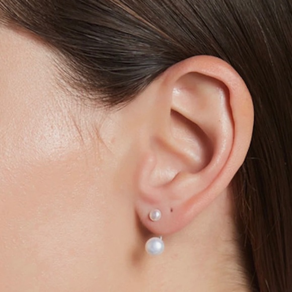 Adorina Jewelry - Adornia Freshwater Pearl Earring Jacket 925 Sterling Silver